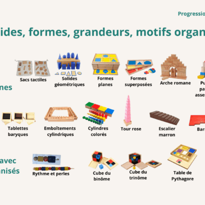 Activités solides, formes, grandeurs, motifs organisés - Progression activités personnalisées