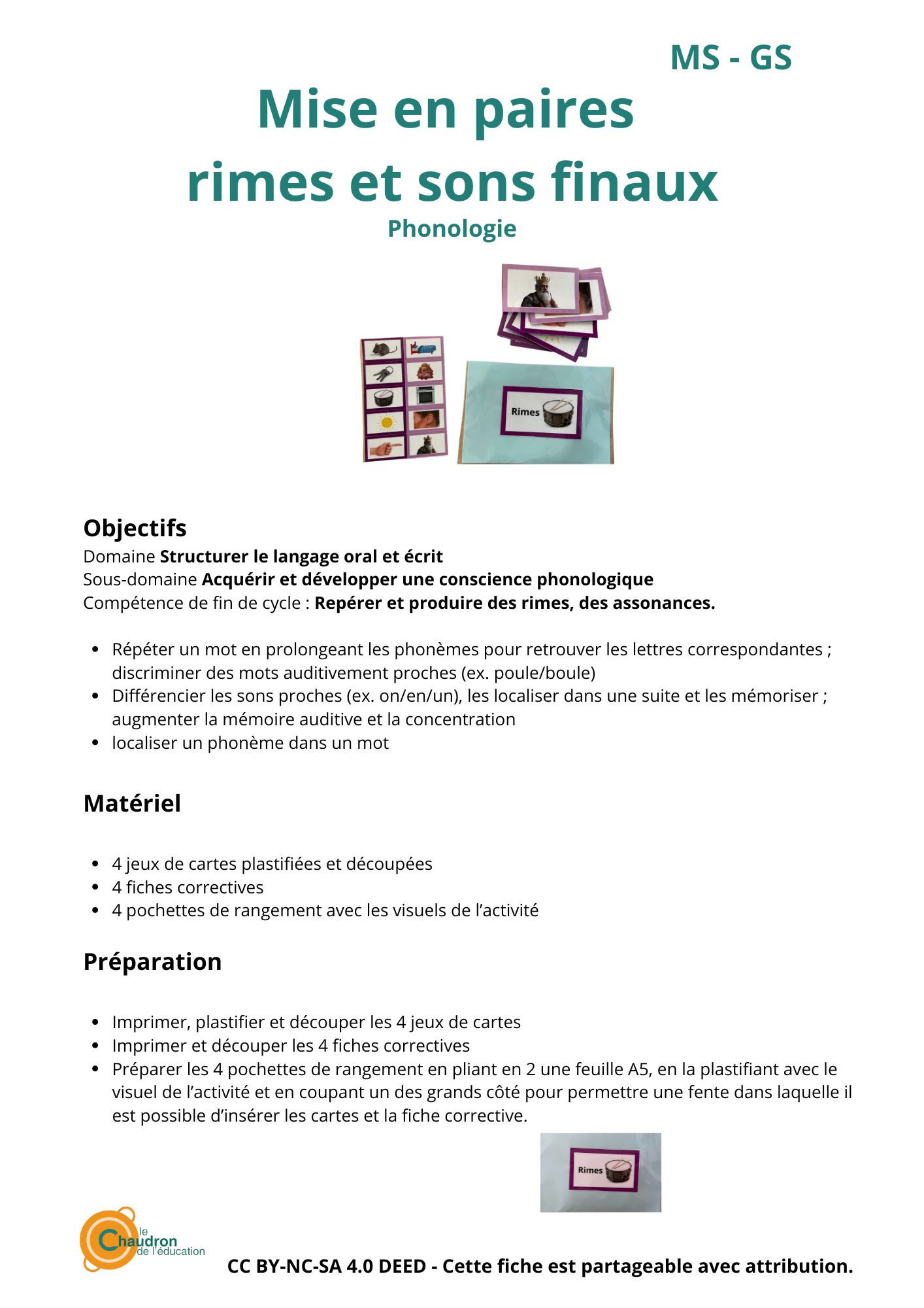 Mise en paires syllabes finales et sons finaux – Image 3